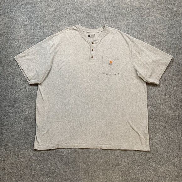 Carhartt T Shirt Mens 4XL Loose Fit Heavyweight Short-Sleeve Pocket Henley - Picture 2 of 10